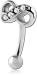 Surgical Steel Grade 316L Jeweled Fancy Micro Curved Barbell - Infinity