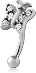 Surgical Steel Grade 316L Jeweled Fancy Micro Curved Barbell - Butterfly