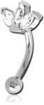 Surgical Steel Grade 316L Jeweled Fancy Curved Micro Barbell - Triple