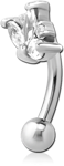 Surgical Steel Grade 316L Jeweled Fancy Curved Micro Barbell