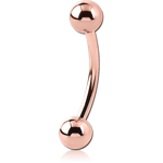 Rose Gold PVD Coated Surgical Steel Grade 316L Micro Curved Barbell