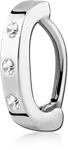 SURGICAL STEEL GRADE 316L JEWELED BELLY CLICKER - TRIPLE GEM