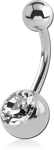 Sterile Surgical Steel Grade 316L Jeweled Navel Banana