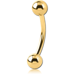 Sterile Gold PVD Coated Surgical Steel Grade 316L Curved Micro Barbell
