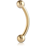 Zircon Gold PVD Coated Surgical Steel Grade 316L Micro Curved Barbell