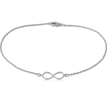 316L Surgical Steel Grade 316L Bracelet with Infinity Charm Polished Finish Adjustable Chain
