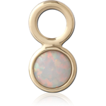 14 KARAT GOLD YELLOW SYNTHETIC OPAL JEWELED CHARM