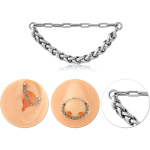 Stainless Steel Grade 304 Chain Double Layer Paperclip and Rope Links with Jump Rings