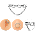 Stainless Steel Grade 304 Chain Double Layer Chunky Oval and Fine Cable Links with Jump Rings