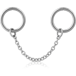 Surgical Steel Grade 316L Seamless Ring with Chain