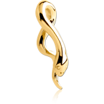 Gold PVD Coated Surgical Steel Grade 316L Claw - Slithering Snake