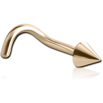 14 Karat Gold Yellow Curve Nose Stud with Cone