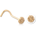 Gold PVD 18K Coated Surgical Steel Grade 316L Curved Nose Stud