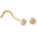 Gold PVD 18K Coated Surgical Steel Grade 316L Curved Nose Stud