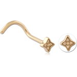 Gold PVD 18K Coated Surgical Steel Grade 316L Curved Nose Stud