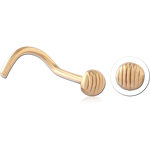 Sterling Silver 925 18 Karat Gold Yellow Plated Curved Nose Stud