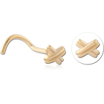 Sterling Silver 925 18 Karat Gold Yellow Plated Curved Nose Stud