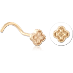 Sterling Silver 925 18 Karat Gold Yellow Plated Curved Nose Stud