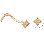 Sterling Silver 925 18 Karat Gold Yellow Plated Curved Nose Stud