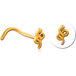 Gold PVD Coated Surgical Steel Grade 316L Curved Nose Stud