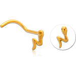 Gold PVD Coated Surgical Steel Grade 316L Curved Nose Stud