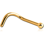 Gold PVD Coated Titanium Alloy Curved Ball Nose Stud