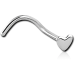 Surgical Steel Grade 316L Heart Curved Nose Stud
