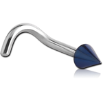 Surgical Steel Grade 316L 1.2mm Threading Curved Nose Stud with Anodised Cone