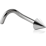 Surgical Steel Grade 316L 1.2mm Threading Curved Nose Stud with Cone