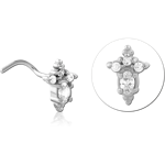 Surgical Steel Grade 316L Curved Jeweled Nose Stud