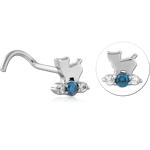 Surgical Steel Grade 316L Curved Jeweled Nose Stud