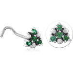 Surgical Steel Grade 316L Curved Jeweled Nose Stud