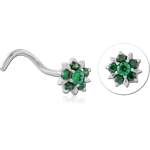 Surgical Steel Grade 316L Curved Jeweled Nose Stud