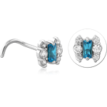 Surgical Steel Grade 316L Curved Jeweled Nose Stud