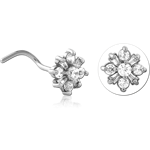 Surgical Steel Grade 316L Curved Jeweled Nose Stud