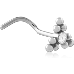 Surgical Steel Grade 316L Curved Jeweled Nose Stud