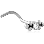 Surgical Steel Grade 316L Curved Jeweled Nose Stud