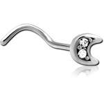 Surgical Steel Grade 316L Curved Jeweled Nose Stud