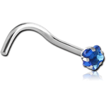 Surgical Steel Grade 316L Curved Prong Set Star Jeweled Nose Stud
