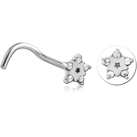 Surgical Steel Grade 316L Curved Jeweled Nose Stud