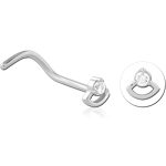 Surgical Steel Grade 316L Curved Jeweled Nose Stud