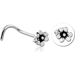 Surgical Steel Grade 316L Curved Nose Stud - Flower