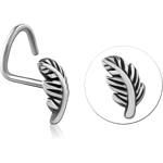 Surgical Steel Grade 316L Large Curve Nose Stud-Leaves