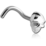 Surgical Steel Grade 316L Curved Nose Stud - Skull