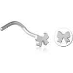 Surgical Steel Grade 316L Curved Nose Stud - Bow