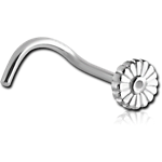 Surgical Steel Grade 316L Curved Nose Stud - Flower