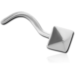 Surgical Steel Grade 316L Curved Nose Stud - Pyramid