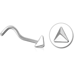 Surgical Steel Grade 316L Curved Nose Stud - 3D Triangle