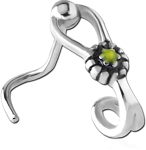Surgical Steel Grade 316L Curved Wrap Around Nose Stud - Daisy