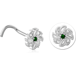 Sterling 925 Silver Jeweled Curved Nose Stud